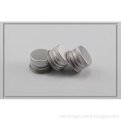 18mm PE foam liner Silver Aluminum Screw Caps for massage o